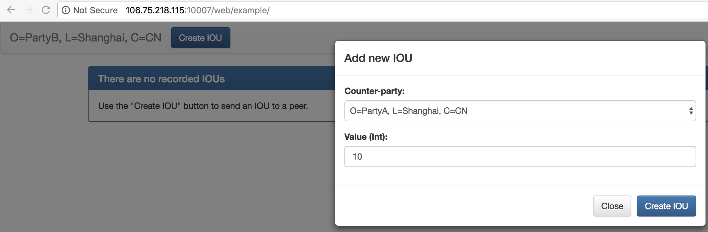 Figure 1.7.2 IOU Create